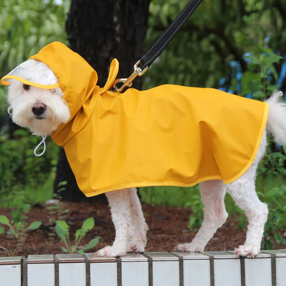 Pet Raincoat Hooded Waterproof Jacket Soft Outdoor Clothes For Large Medium Small Dogs Raincoat Pets Raincoat with Leash HolePet