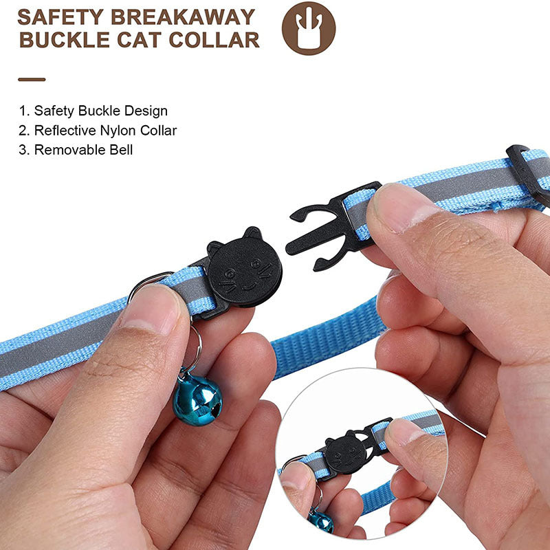 Airtag Cat Collar With Bell Reflective