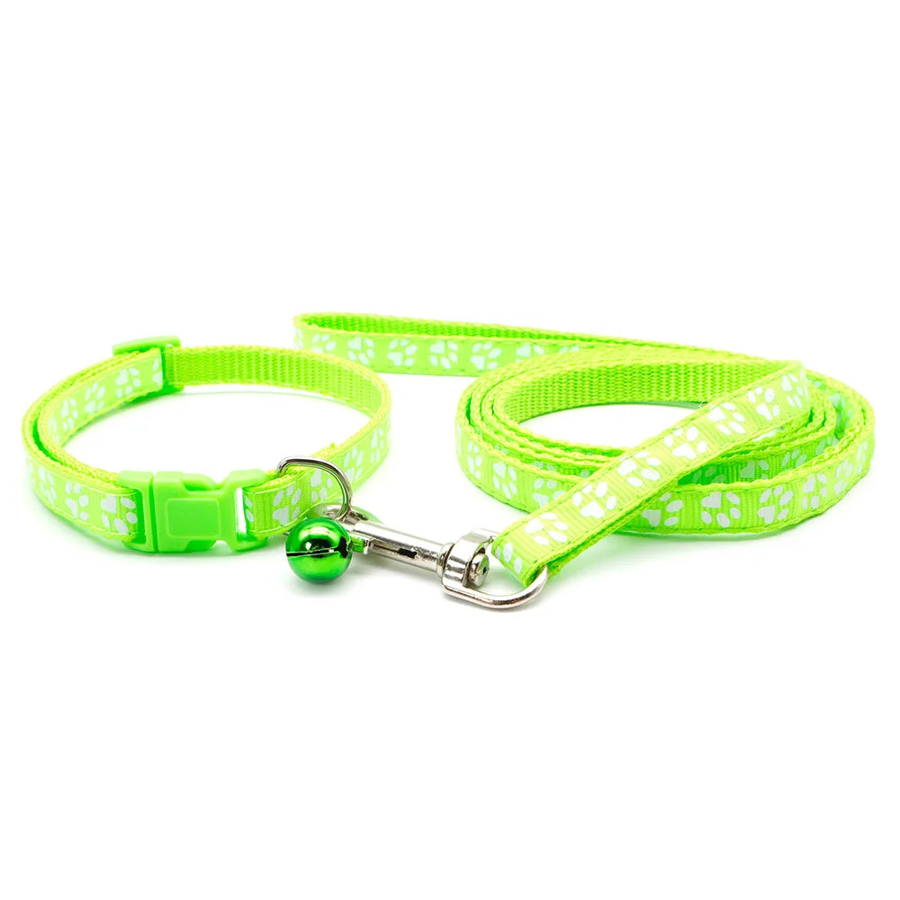 24Sets Lovely 120cm Paw Dog colloar Leash Personalized Long Pet Walking Lead Rope Dog Daily Walking Leash Supply Pet Supplies