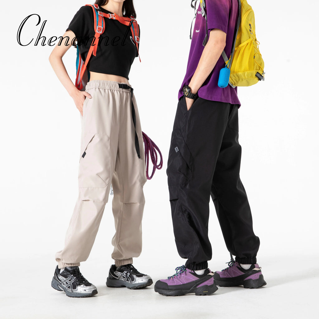 Outdoor three proof down pants for men autumn functional mountaineering workwear pants retro sport wide leg casual long pants