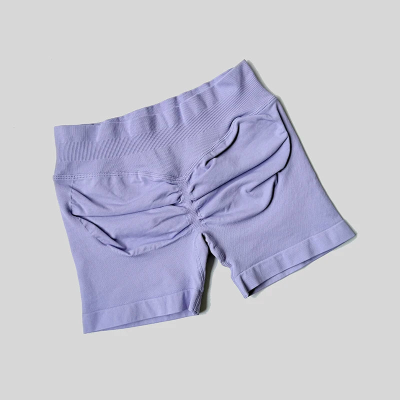 2025 Seamless Yoga Shorts Women Fitness Sports Biker 4.5" Low Ribbed Band Gym Shorts Workout Scrunch Butt Impact Leggings