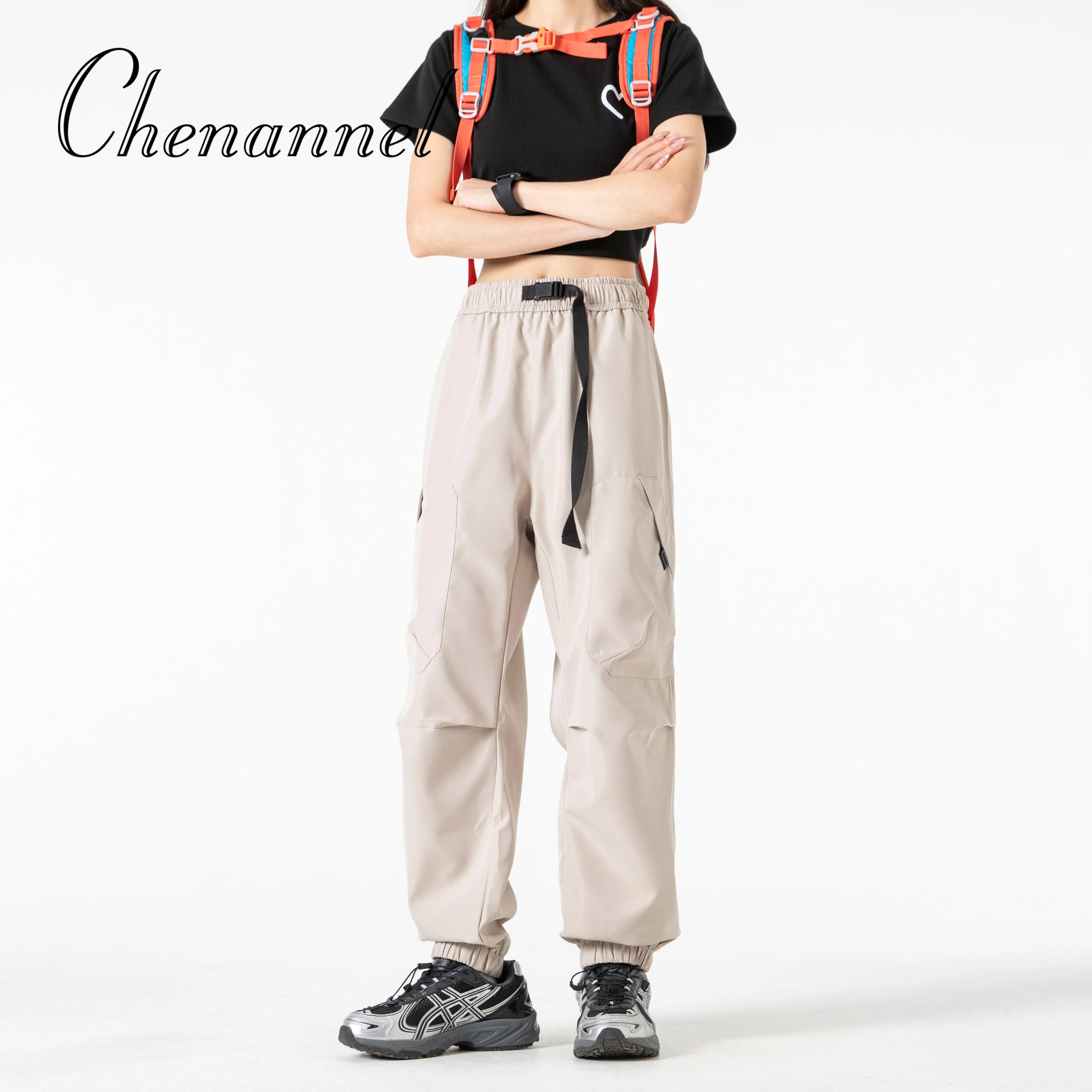 Outdoor three proof down pants for men autumn functional mountaineering workwear pants retro sport wide leg casual long pants