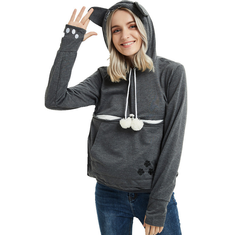 Women Hoodie with Pet Pocket