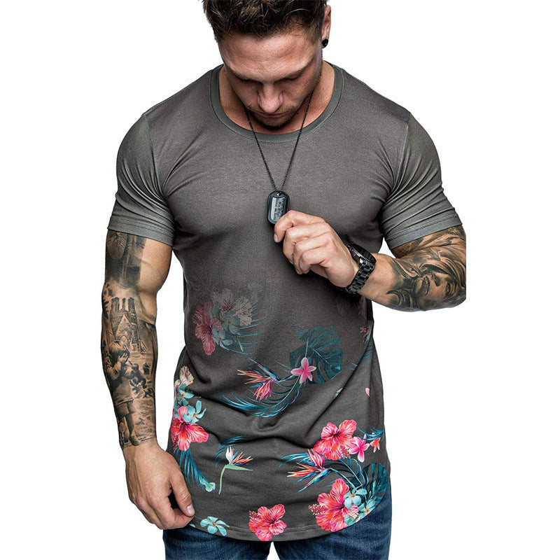 Men Slim Fit Flower Print Shirt