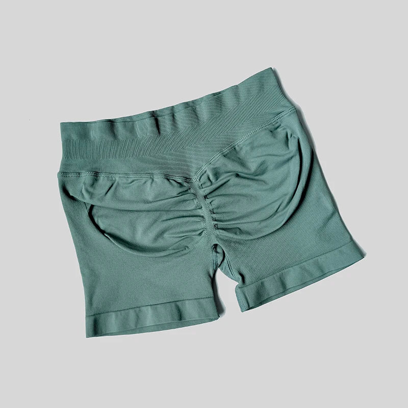 2025 Seamless Yoga Shorts Women Fitness Sports Biker 4.5" Low Ribbed Band Gym Shorts Workout Scrunch Butt Impact Leggings