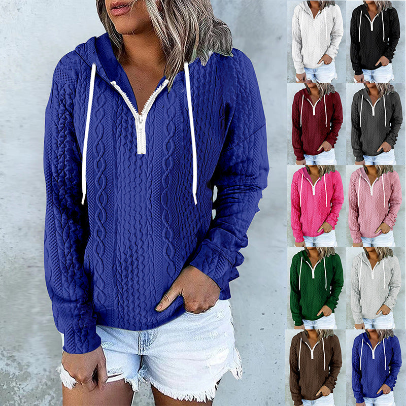 Women Twist Texture Hoodie