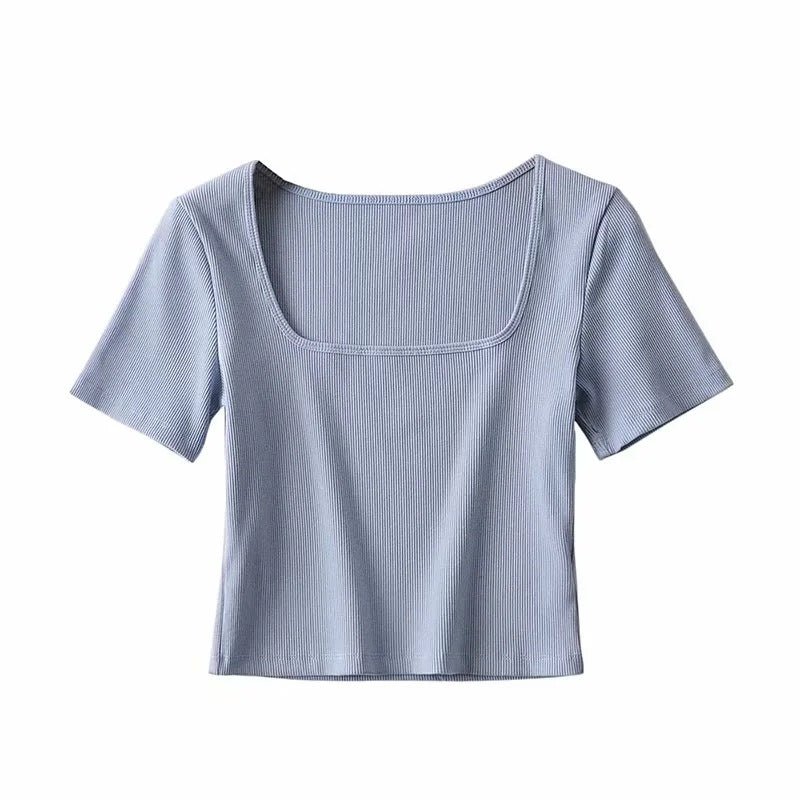 Cropped Square Neck T-shirt