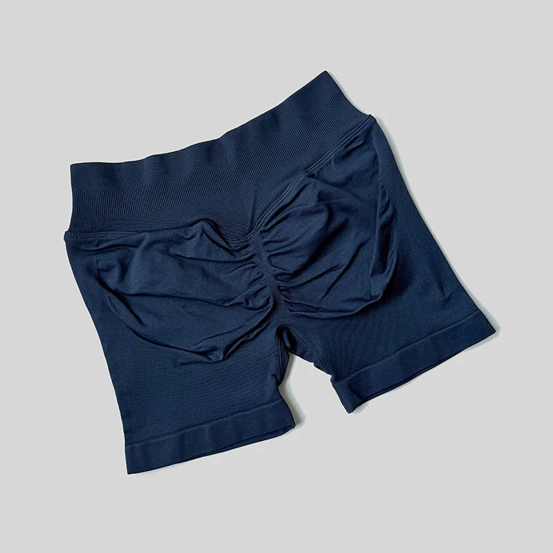 2025 Seamless Yoga Shorts Women Fitness Sports Biker 4.5" Low Ribbed Band Gym Shorts Workout Scrunch Butt Impact Leggings
