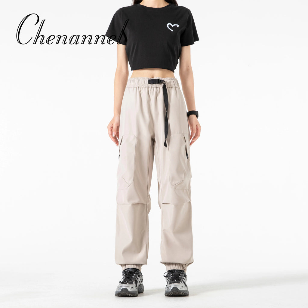 Outdoor three proof down pants for men autumn functional mountaineering workwear pants retro sport wide leg casual long pants