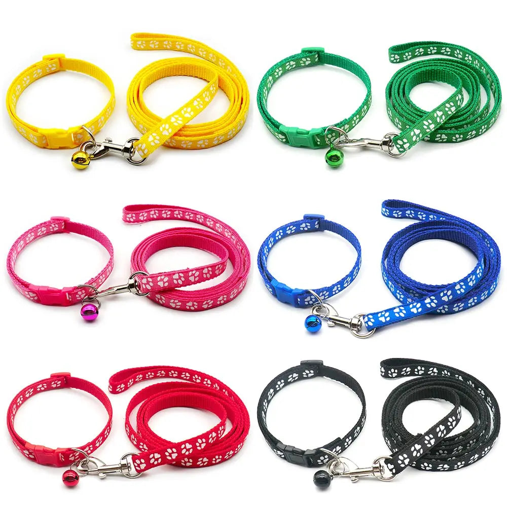 24Sets Lovely 120cm Paw Dog colloar Leash Personalized Long Pet Walking Lead Rope Dog Daily Walking Leash Supply Pet Supplies