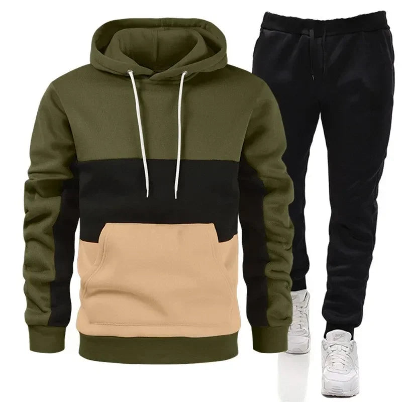 Men's2 pcsBrand Autumn and Winter Hoodie Suit Men Fashion Hoodie Brand Pants Casual Jogging Suit Sports Male Wear Sweatshirt