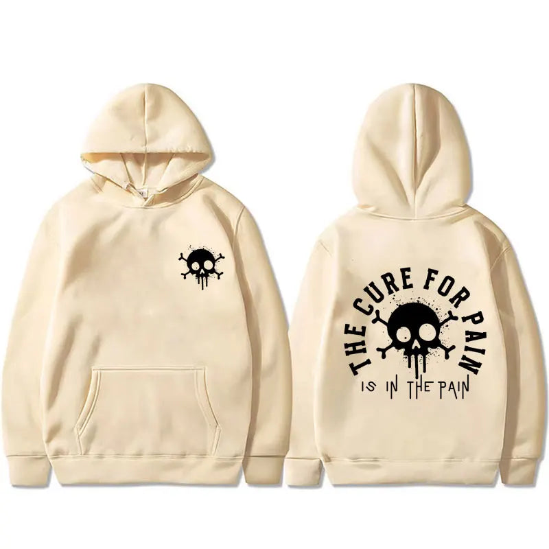 The Cure for Pain Is in The Pain Gym Pump Cover Hoodie Men Women Fitness Oversized Hooded Pullover Male Fashion Vintage Hoodies