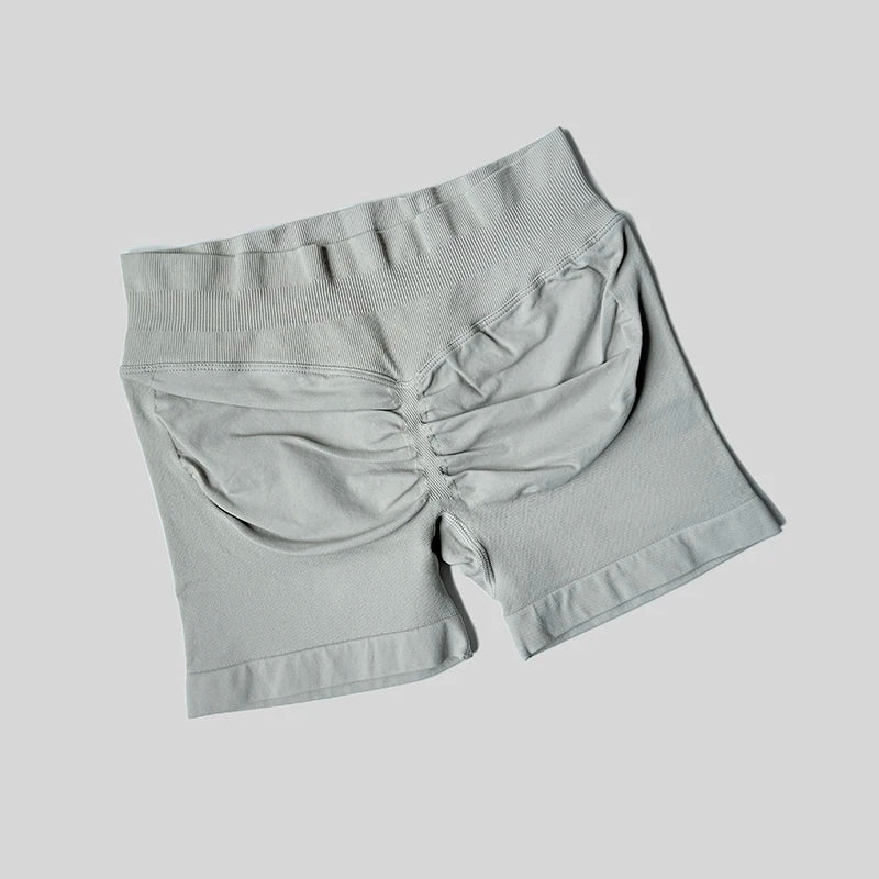 2025 Seamless Yoga Shorts Women Fitness Sports Biker 4.5" Low Ribbed Band Gym Shorts Workout Scrunch Butt Impact Leggings