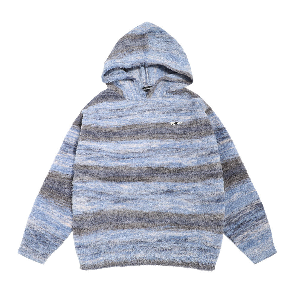 Gradient Stripes Hooded Sweater