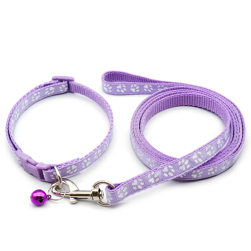 24Sets Lovely 120cm Paw Dog colloar Leash Personalized Long Pet Walking Lead Rope Dog Daily Walking Leash Supply Pet Supplies