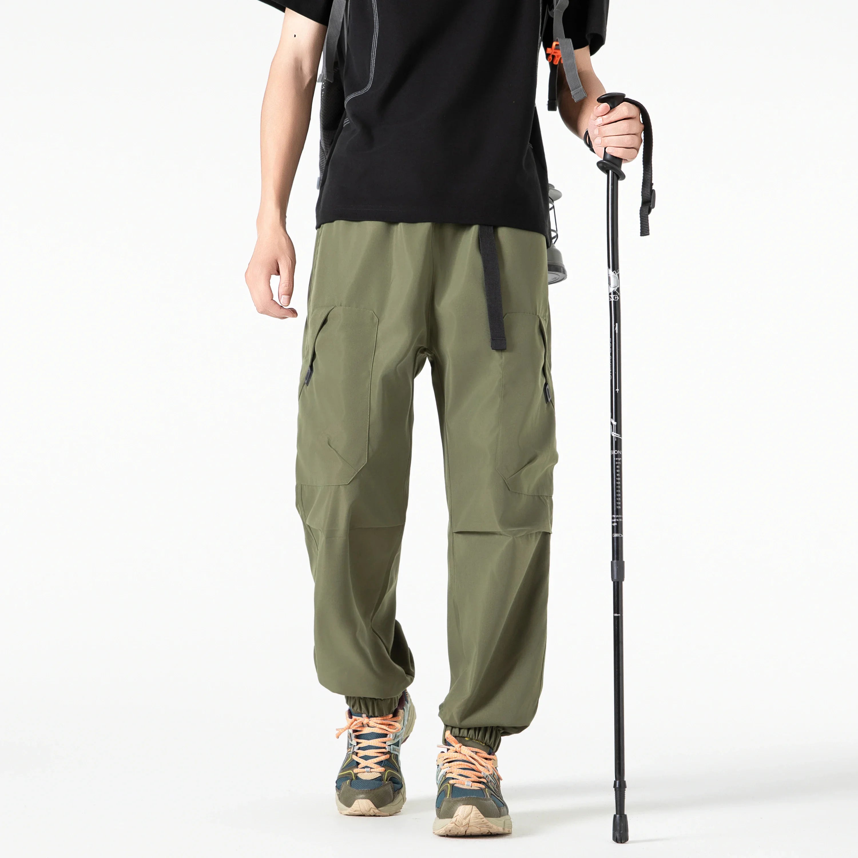 Outdoor three proof down pants for men autumn functional mountaineering workwear pants retro sport wide leg casual long pants