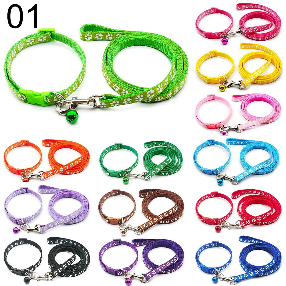 24Sets Lovely 120cm Paw Dog colloar Leash Personalized Long Pet Walking Lead Rope Dog Daily Walking Leash Supply Pet Supplies