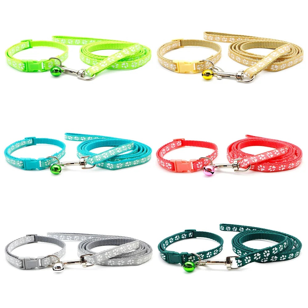 24Sets Lovely 120cm Paw Dog colloar Leash Personalized Long Pet Walking Lead Rope Dog Daily Walking Leash Supply Pet Supplies