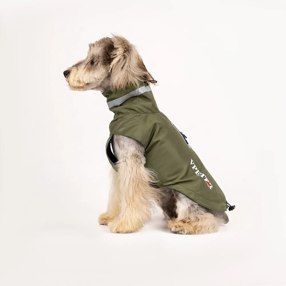 Fashion Adjustable Dog Raincoat Soft Reflective Strape Waterproof Dogs Clothes with Chest Leash Pet Outdoor Coat Outdoor