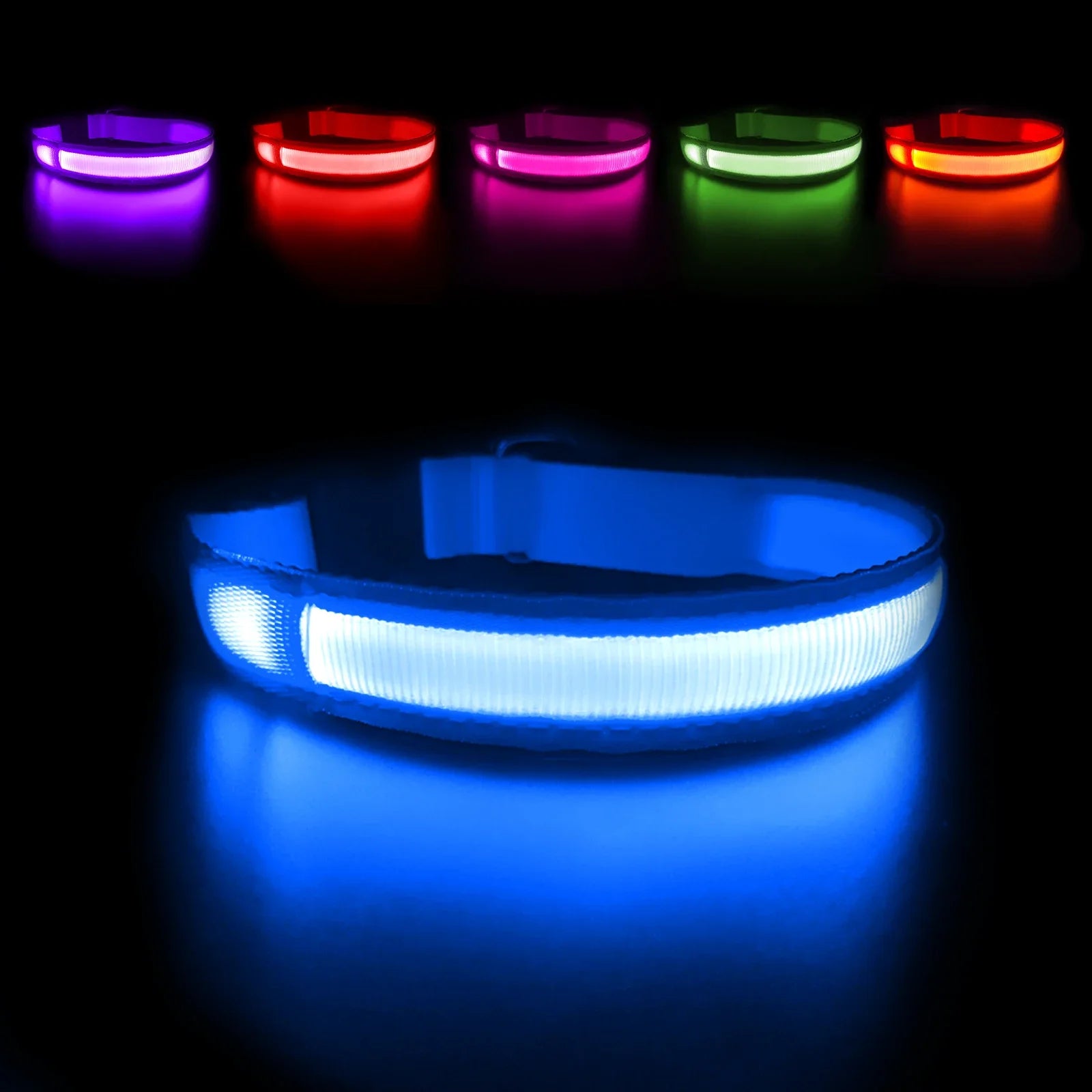 Waterproof LED Dog Collar - Luminous Flashing Safety Glow Necklace for Night Walking Bozal perro Dog collars Dog bows bulk Leash