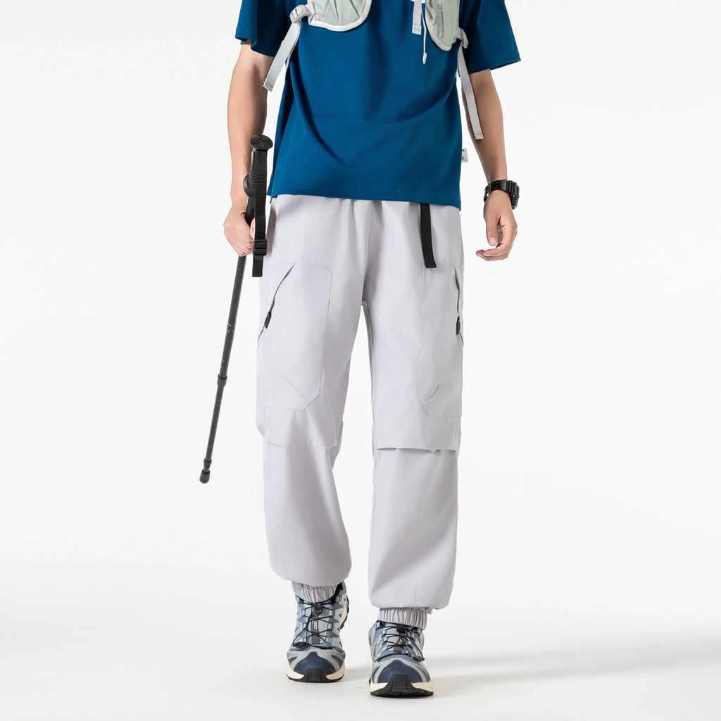 Outdoor three proof down pants for men autumn functional mountaineering workwear pants retro sport wide leg casual long pants