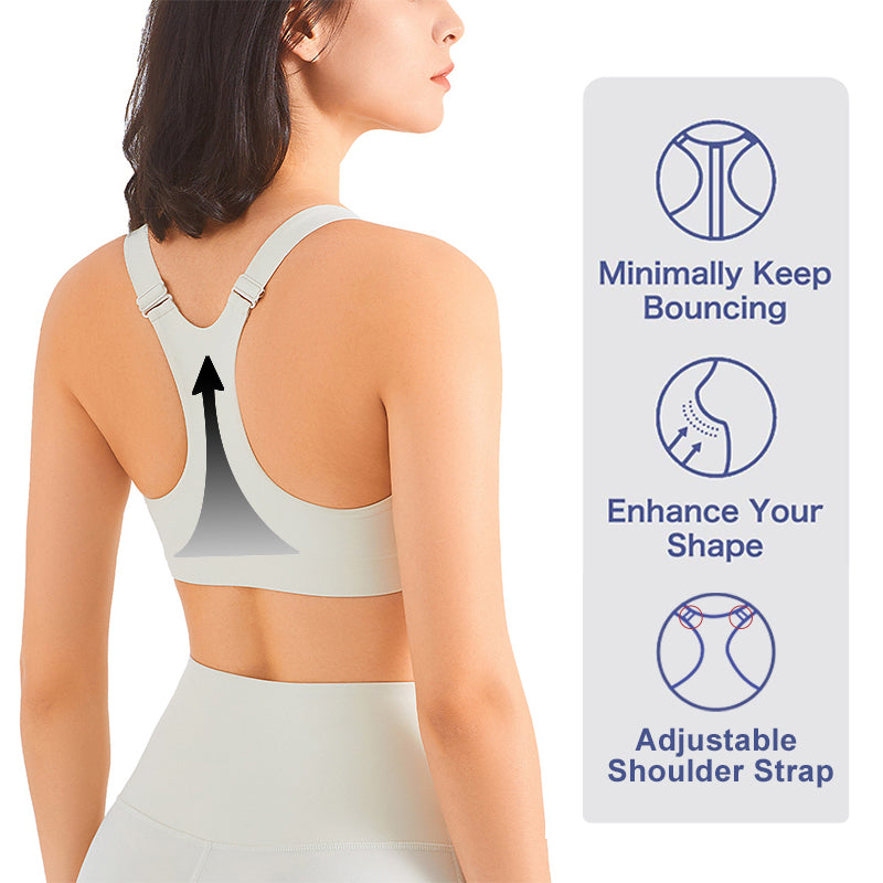 Zip Front Sports Bra