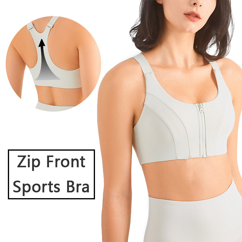 Zip Front Sports Bra