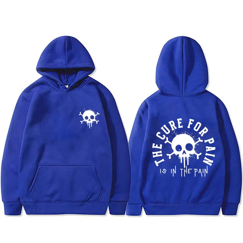 The Cure for Pain Is in The Pain Gym Pump Cover Hoodie Men Women Fitness Oversized Hooded Pullover Male Fashion Vintage Hoodies